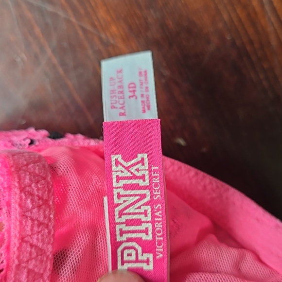 PINK Victoria's Secret Hot Pink Push-Up Racerback Bra 34D - Picture 5 of 5